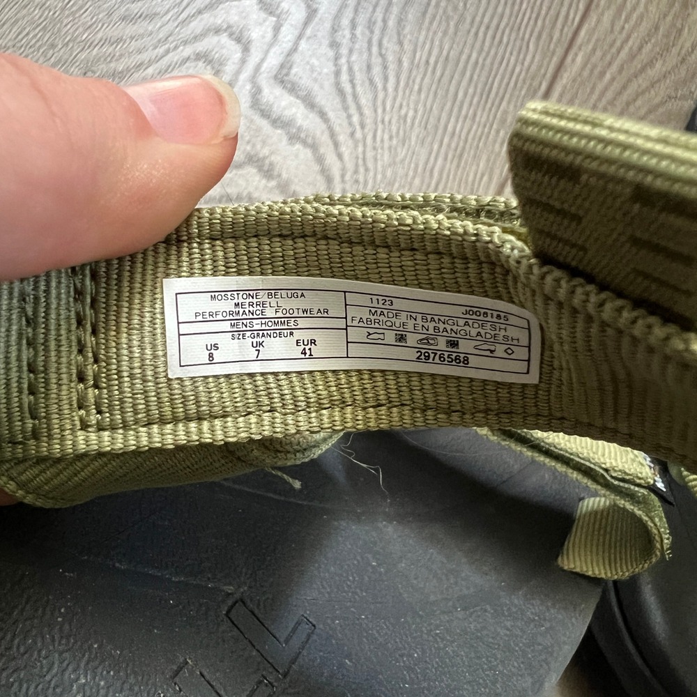Merrell Speed Fusion Web Sport Sandals Green Black Mens US 8 Hiking Camping - Picture 6 of 10